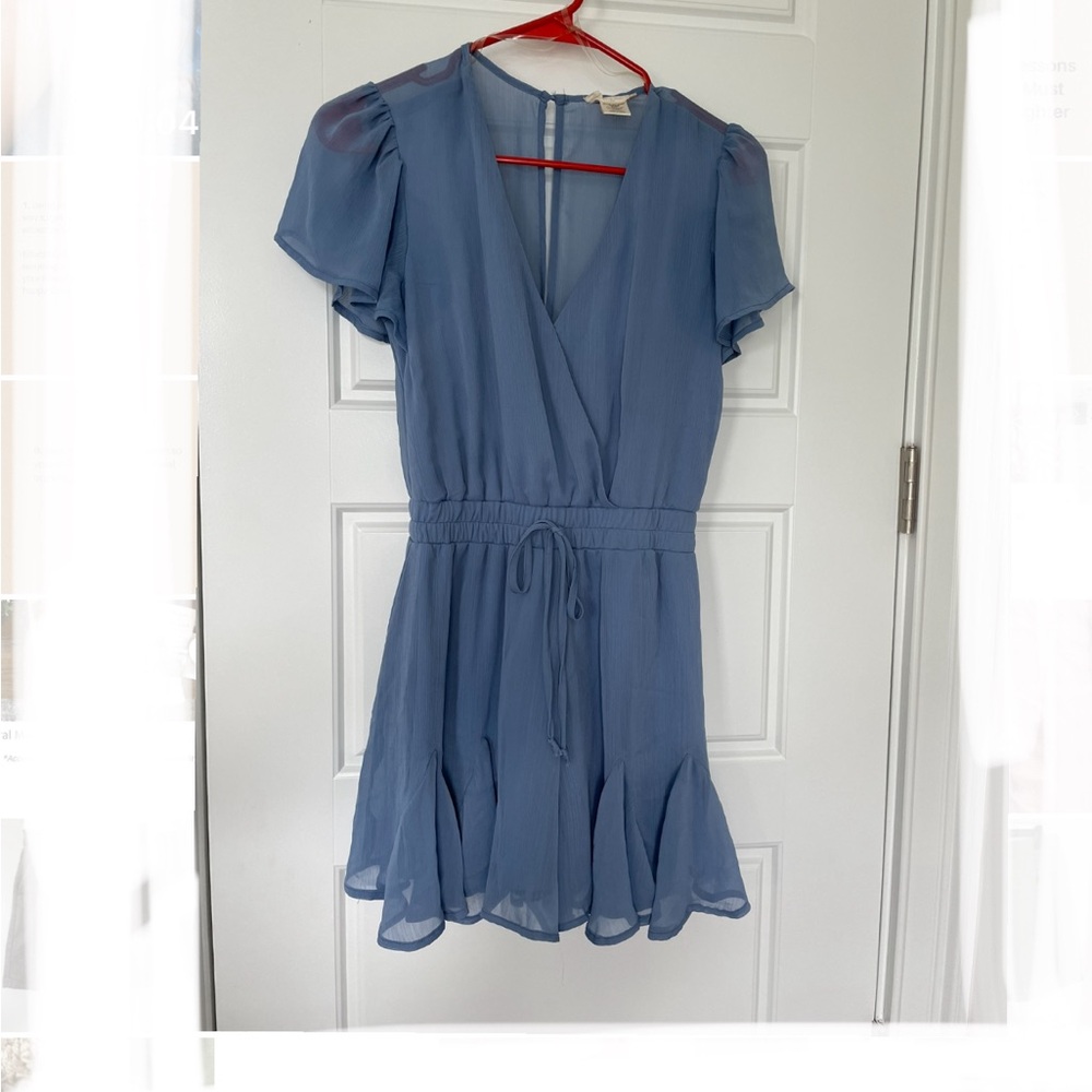 Altar’d State slate blue ruffled romper